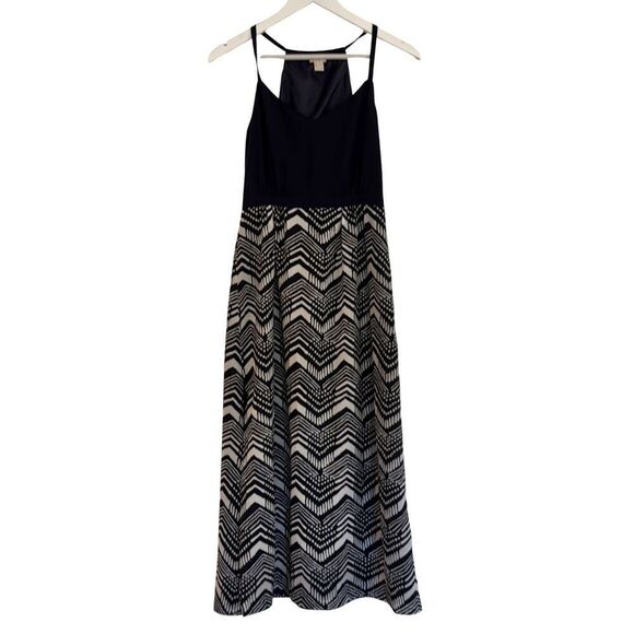 J.Crew navy and white Aztec chevron skirt halter maxi dress 4 petite - Picture 1 of 10